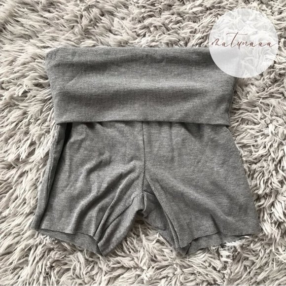 Skims Soft Lounge Fold Over Short in Heather Gray XS - Picture 1 of 3
